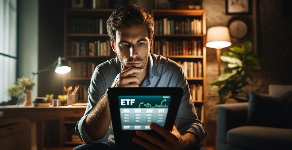 Anleger studiert einen ETF-Chart