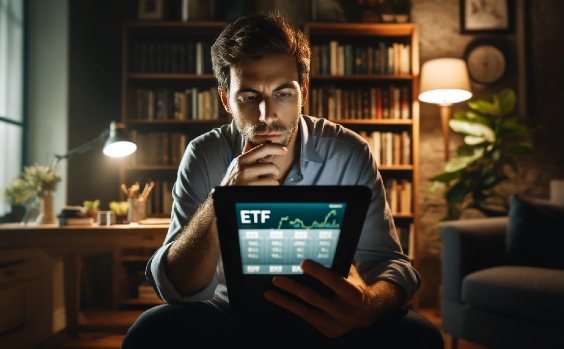 Anleger studiert einen ETF-Chart